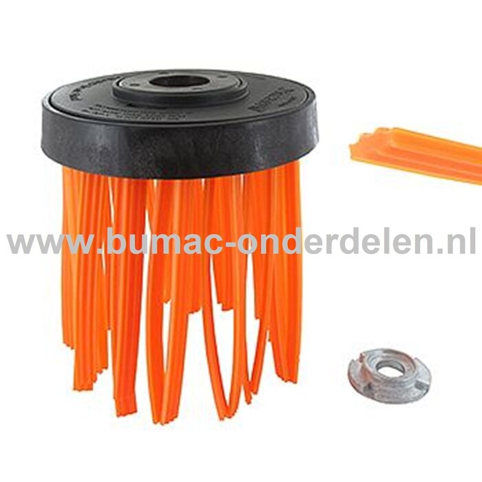 Onkruidborstel voor Bosmaaiers Kunstof borstel 136 mm Diameter voor Bosmaaiers, Trimmers, Motorzeisen Onkruidborstel - Kunstof  Draadborstel voor Verwijderen van Onkruid tussen Klinkers, Tegels, Trottoirbanden, Sierbestrating, Bosmaaier, Bermmaaiers, Stih