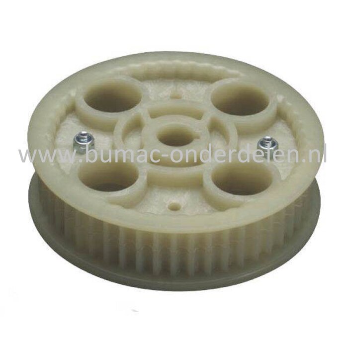 Getande Maaidek Poelie voor Stiga - CastelGarden en Mountfield Frontmaaiers, Stiga Villa 85M, 92M, 102M, 107M, Ready, Park 92M, 102M, 107M, 121M, Zitmaaier, Frontmaaier