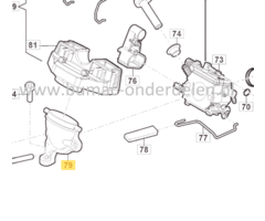 Luchtfilteraansluiting voor Stiga, Castelgarden, Mountfield, Alpina Kettingzagen, Motorzagen AC38, AC42, AC52, ACS538, ACS542, CS540, CS545, CS750, MC4216, MC4616, MC5218, MF2500, SP386, SP426, Luchtfilterkoppeling, AC 38, AC 42, AC 52, ACS 538, ACS 542,