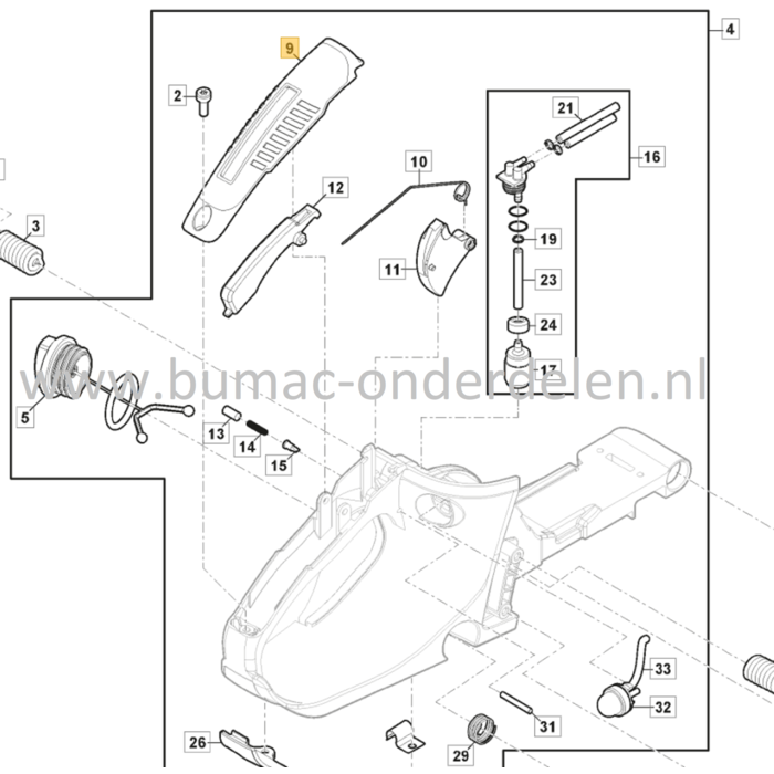 Blokkeerhendel voor Stiga, Castelgarden, Alpina, Mountfield Kettingzagen, Motorzagen, AC38, AC42, CS540, CS545, CS750, MC4216, MC4616, MC5218, MF2500, SP386, SP426, Vergrendelingshendel, Veiligheidshendel, AC 38, AC 42, CS 540, CS 545, CS 750, MC 4216, MC