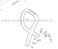 Handvat voor Stiga, Castelgarden, Alpina, Mountfield Kettingzagen, Motorzagen AC38, AC42, AC52, ACS538, ACS542, CS540, CS545, CS750, MC4216, MC4616, MC5218, MF2500, SP386, SP426, Handgreep, Draagbeugel, Beugel, AC 38, AC 42, AC 52, ACS 538, ACS 542, CS 54