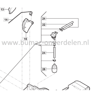 Benzinetanknippel met Benzinefilter en Slang voor Stiga, Castelgarden, Alpina, Mountfield Kettingzagen, Motorzagen AC38, AC42, SP386, SP426, Benzineslang met nippel, Nippel compleet met slang en filter, AC 38, AC 42, SP 386, SP 426