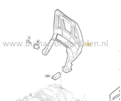 Rembeugel voor Stiga, Castelgarden, Mountfield, Alpina Kettingzagen, Motorzagen AC38, AC42, AC52, ACS538, ACS542, CS540, CS545, CS750, MC4216, MC4616, MC5218, MF2500, SP386, SP426, Remhendel, AC 38, AC 42, AC 52, ACS 538, ACS 542, CS 540, CS 545, CS 750,