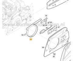 Remveer voor Stiga, Castelgarden, Mountfield, Alpina Kettingzagen - Motorzagen AC38, AC42, AC52, ACS538, ACS542, CS540, CS545, CS750, MC4216, MC4616, MC5218, MF2500, SP386, SP426, SP466, SP526, Trekveer,  AC 38, AC 42, AC 52, ACS 538, ACS 542, CS 540, CS