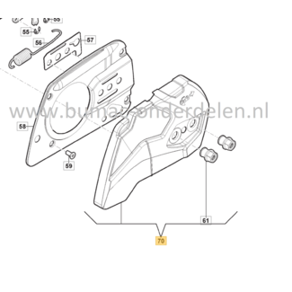 Koppelingsdeksel voor Stiga, Castelgarden Kettingzagen - Motorzagen CS540, SP386, SP426, Afdekkap voor Koppeling, Zijkap, Kap, CS 540, SP 386, SP 426