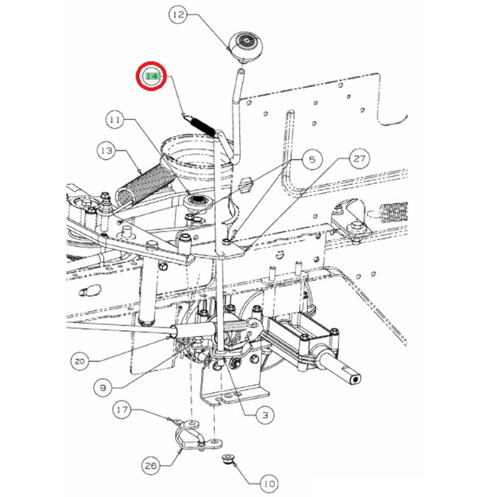 Trekveer Ø 11,6 x 85 mm voor MTD, WOLF, YARDMAN, CUBCADET, WHITE 92.130T, E13/92T, Smart RC, Smart RE, Smart RN, DL92T, 115/92B, MTD76, MTD92, LT92EXT, BE92T, DL920T, Gold, White Passion, BL125/92T, LT1NR92, Mastercut 76, Mastercut 92-155, 92-166T, 140-9