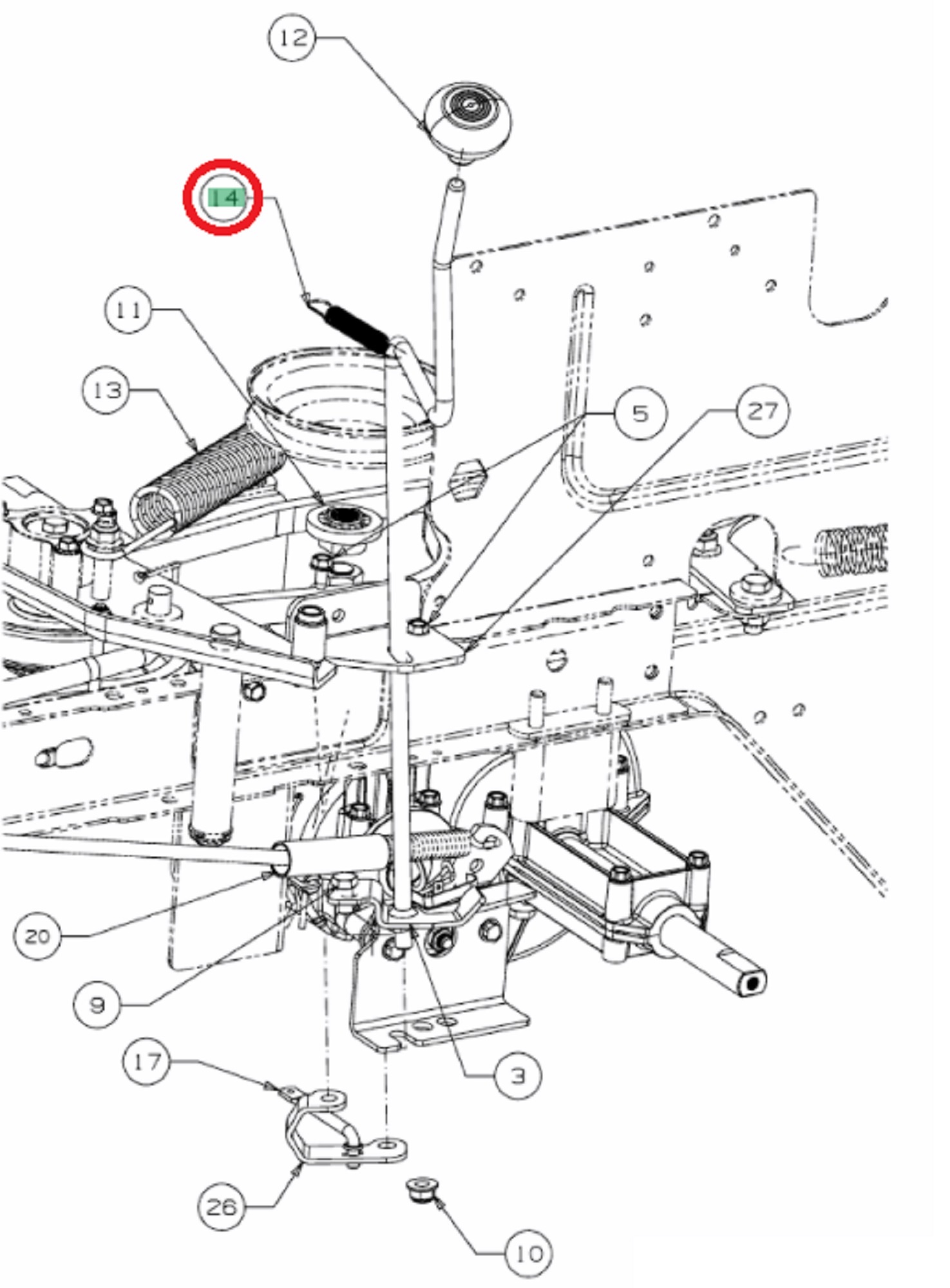 Trekveer Ø 11,6 x 85 mm voor MTD, WOLF, YARDMAN, CUBCADET, WHITE 92.130T, E13/92T, Smart RC, Smart RE, Smart RN, DL92T, 115/92B, MTD76, MTD92, LT92EXT, BE92T, DL920T, Gold, White Passion, BL125/92T, LT1NR92, Mastercut 76, Mastercut 92-155, 92-166T, 140-9