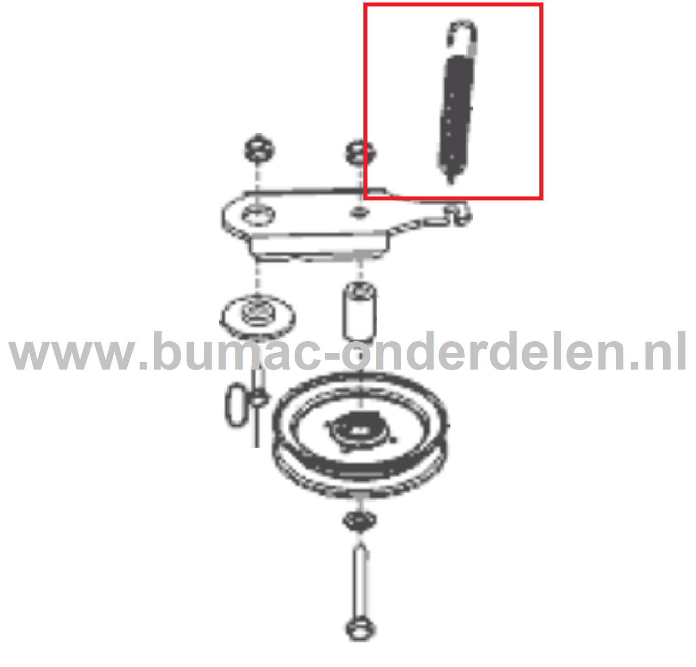 Spanveer Poelie V-Snaar voor ALKO, SOLO Zitmaaiers, Tuintrekkers, Grasmaaiers Veer voor Spannen V Snaar Wiel Aandrijving, Veer Spannen Poelie, Spanveer, Span Veer Powerline T 16-105.4 HD V2, T 15-105.6 HD-A, T 16-103.7 HD V2, T 18-95.4 HD, 16-95.5 HD V2,