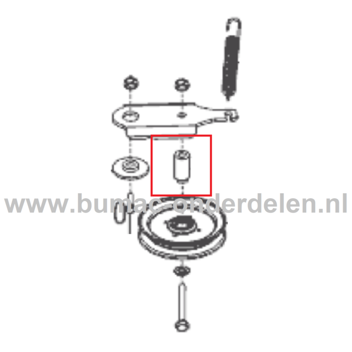Afstandsbus V-Snaar Poelie voor ALKO, SOLO Zitmaaiers, Grasmaaiers, Tuintrekkers Afstandsbus, Afstand Bus, Bus T 18-111.9, T 16-93.7 HD V2, T 13-93.7 HD, T 18-95.4 HD, T15-95.4 HD-A