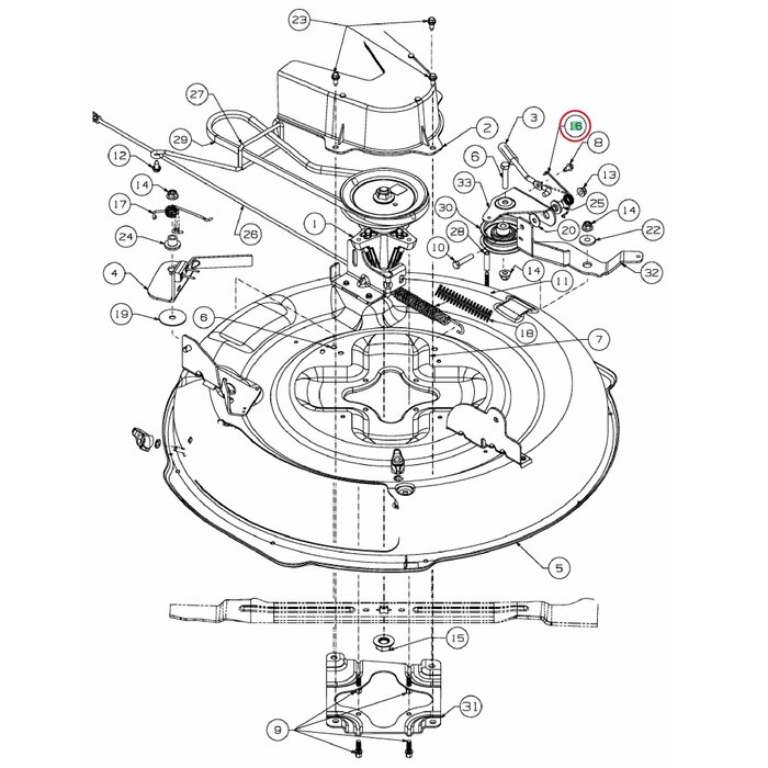 Veer voor Mesinschakeling van het Maaidek voor MTD, WOLF, YARDMAN, CUBCADET, WHITE Scooter Hydro, Scooter Pro, Scooter Pro Hydro, Minirider 76, CC114TA, CC114TD, MiniRider Plus, LR1NR76, LR2NR76, LR1NS76, LR2NS76, LR1MR76, LR2MR76, BG11576, BG76SM, H76SM