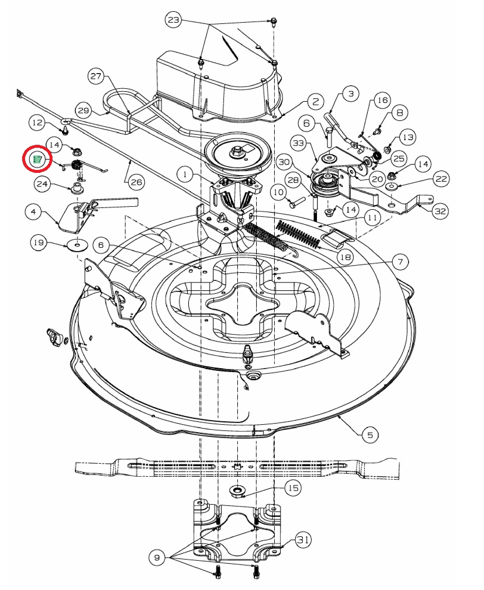 Remveer voor MTD, WOLF, YARDMAN, CUBCADET, WHITE Scooter Hydro, Scooter Pro, Scooter Pro Hydro, Minirider 76, CC114TA, CC114TD, MiniRider Plus, LR1NR76, LR2NR76, LR1NS76, LR2NS76, LR1MR76, LR2MR76, BG11576, BG76SM, H76SM op Zitmaaiers - Trekkers - Tuintre