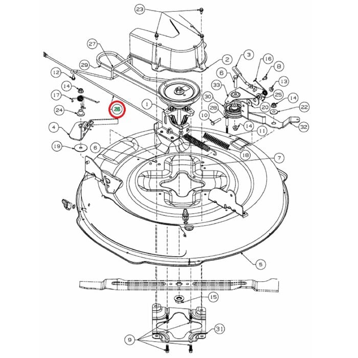 Bedieningskabel voor Inschakeling van de Maaimessen voor MTD, WOLF, YARDMAN, CUBCADET, WHITE Scooter Hydro, Scooter Pro, Scooter Pro Hydro, Minirider 76, 420/30, 76SD, CC114TA, CC114TD, MiniRider Plus+, CC114HA, LR1NR76, LR2NR76, LR1NS76, LR2NS76, LR1MR76