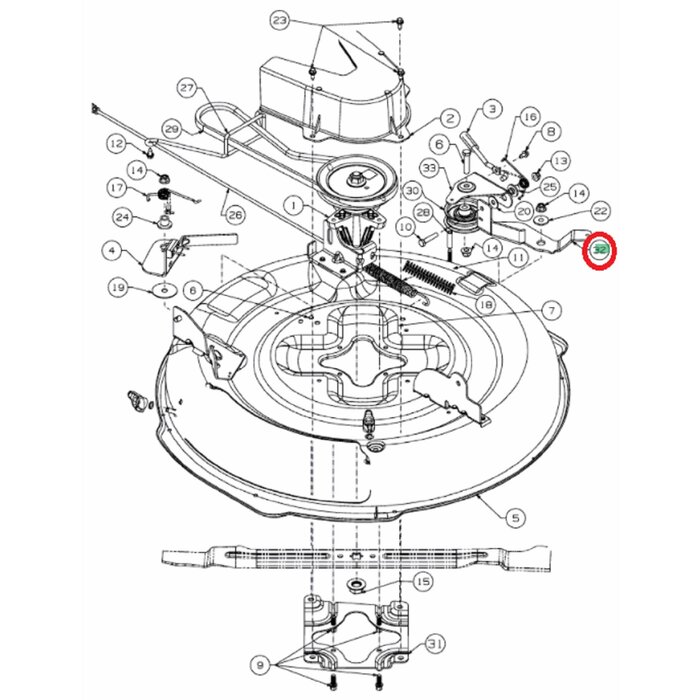Onderste V-Snaar Poeliehouder voor MTD, WOLF, WHITE, CUB CADET Scooter Hydro, Scooter Pro, Scooter Pro Hydro, 420/30, 76SD, Minirider76, CC114TA, CC114TD, MiniRider Plus+, CC114HA, LR1NR76, LR2NR76, LR1NS76, LR2NS76, LR1MS76, LR2MR76, LR2MS76, BG11576, BG