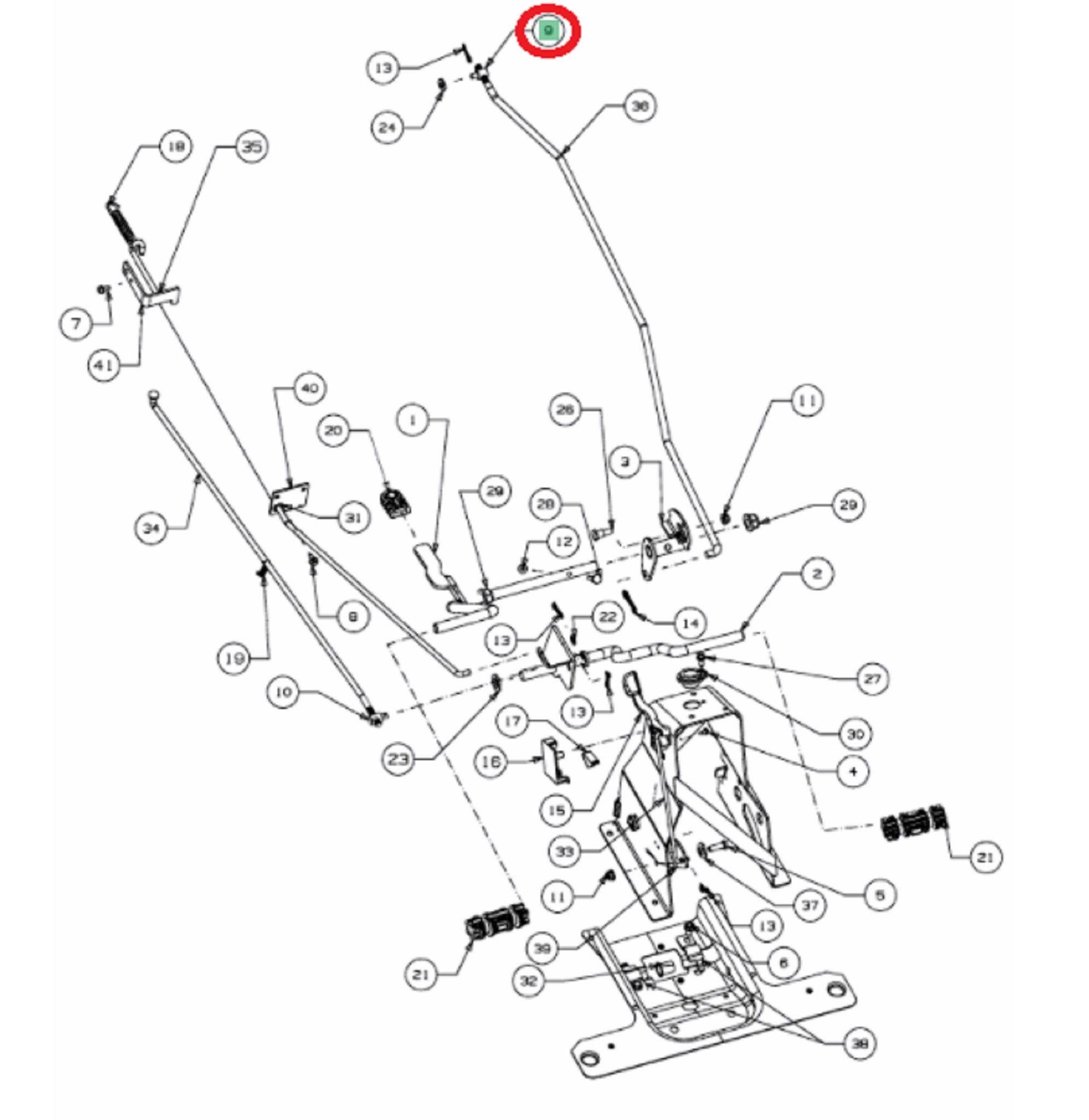 Stelbout van het Overbrengen van de Rijsnelheid naar de Hydrobak 3/8-16 inch voor MTD, WOLF, YARDMAN, CUBCADET, WHITE Scooter Hydro, Scooter Pro Hydro, 580A, Deluxe LD, Deluxe 5 LD, Minirider76, Minirider60, GTX2100, CC114HA, LR2NR76, LR2NS76, LR2FR60, LR