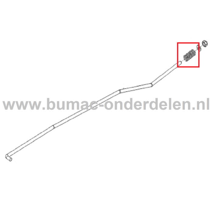 Drukveer Rijaandrijvingstang voor ALKO, SOLO Zitmaaiers, Tuintrekkers, Grasmaaiers, Frontmaaiers Drukveer, Druk Veer, Rijaandrijving Stang veer Powerline T 16-103.7 HD, T 17-103.8, T 16-105.4 HD, T 15-93.7 HD-A, T 16-95.5 HD, T 18-95.4 HD, T 15-95.4 HD-A