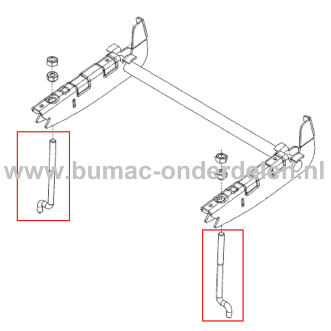 Stang voor Ophanging Maaidek voor ALKO, SOLO Zitmaaiers, Tuintrekkers, Grasmaaiers, Frontmaaiers Stang voor Ophanging Maaidek, Verbinding, Maaidekophanging T 13-93.8 HD-A, T 20-105.6 HD, T 23-125.4 HD, T 23-125.5 HDE, T 15-95.4 HD-A, T 18-95.4 HD