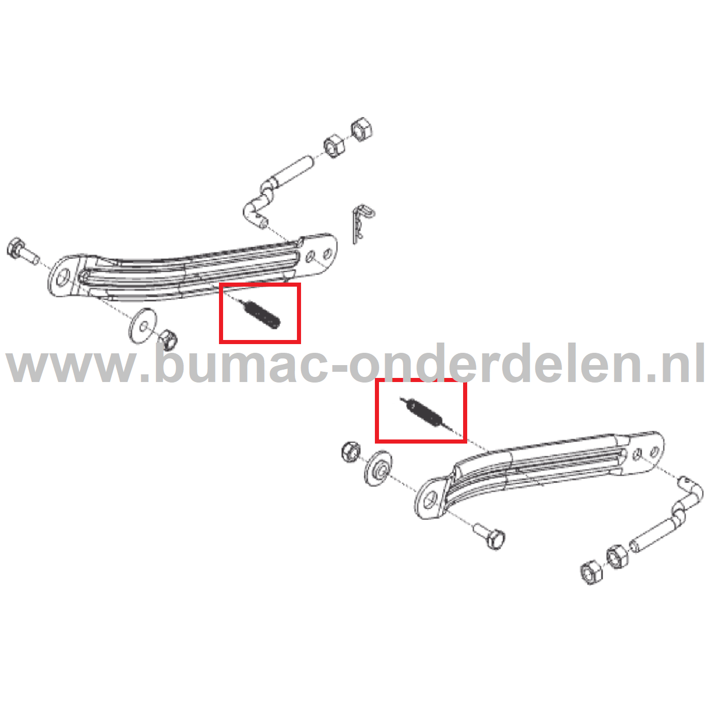 Trekveer voor Voorste Maaidek Ophanging op ALKO, SOLO Zitmaaiers, Tuintrekkers, Grasmaaiers, Frontmaaiers Trekveer, Trek Veer, Veer voor Maaidekophanging T 13-93.8 HD-A, T 16-105.4 HD, T 23-125.4 HD, T 18-111.9 HDS, T 15-95.4 HD-A, T 18-95.4 HD