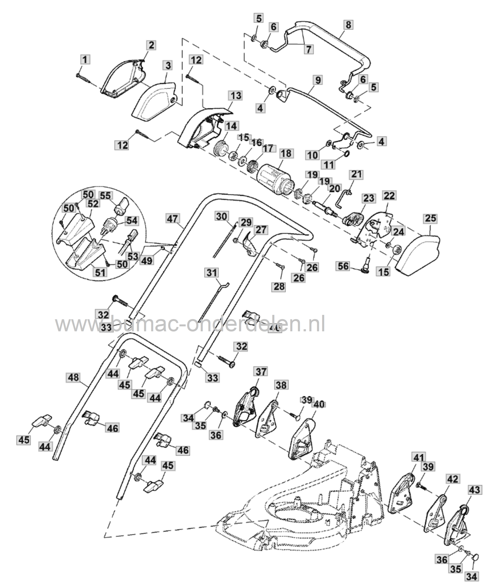 Koppelingskabel voor Aandrijving van de Wielen Bij Sabo en John Deere Grasmaaiers met 43 en 47 Inch Maaidek 47 Vario E, Kabel Rijaandrijving