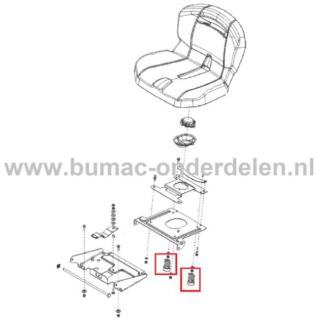 Veer voor Zitting op ALKO, SOLO Zitmaaiers, Tuintrekkers, Grasmaaiers, Frontmaaiers Stoelveer, Zittingsveer, Veer voor Stoel T 16-105.4 HD, T 18-103.8 HD, T 20-105.5 HDE, T 18-95.4 HD, T 23-125.5 HDE, T 15-95.4 HD-A