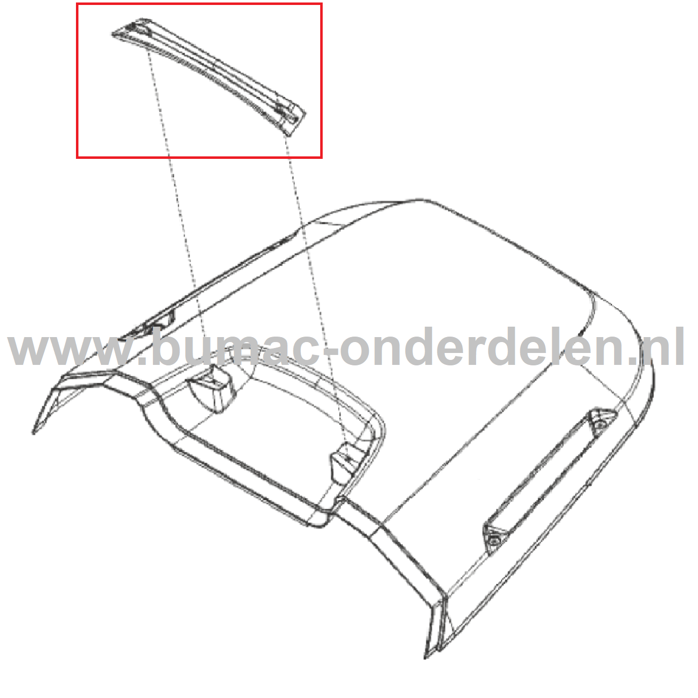 Hendel voor Deksel op Vangbak van ALKO, SOLO Zitmaaiers, Tuintrekkers, Grasmaaiers Deksel Vangbak, Vangbakdeksel, Kap, Bescherming Vangbak, Hendel, Handvat T 23-125.5 HD, T 15-105.6 HD-A, T 16-105.6 HD, T 20-105.5 HDE, T 18-95.4 HD, T 15-95.4 HD-A