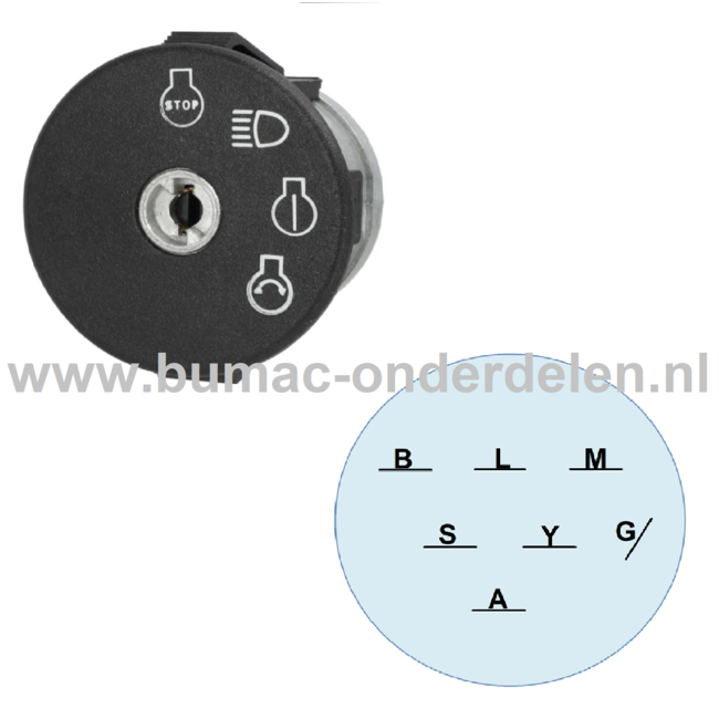 Contactslot voor Alko, Solo, Viking Zitmaaiers, Tuintrekkers, Grasmaaiers Sleutelslot, Sleutelschakelaar, Contact Slot T 13-93HD-A, T 16-95 HD, T 23-125.5 HDE, T 15-95.4 HD-A, T 18-95.4 HD, onderdeel