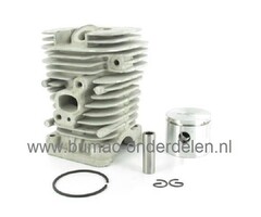 Cilinder Ø 38 mm Compleet voor JONSERED - PARTNER - MCCULLOCH - POULAN - HUSQVARNA, Kettingzaag, Motorzaag, Complete Cylinder Set met Zuiger, Zuigerveren en Pistonpen