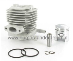 SHINDAIWA Cilinder Ø 36 mm Compleet voor BP35, BP40LA, C35, C35LA, C350, R35F, R40FT, T350 Bosmaaiers, Bermmaaiers, Trimmers, Complete Cylinder Set met Zuiger, Zuigerveren en Pistonpen, ECHO - SHINDAIWA