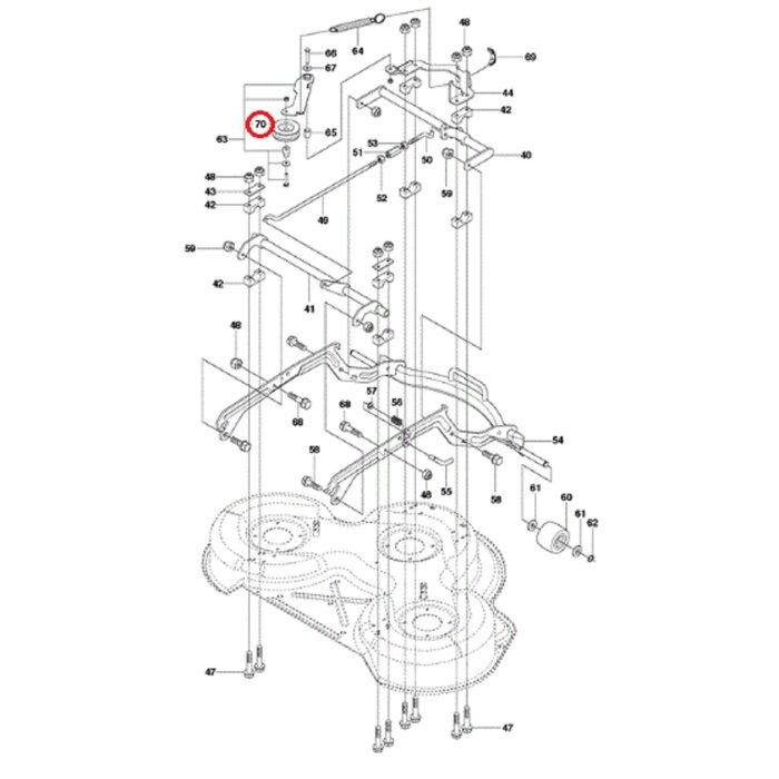 V-Snaar Poelie Aandrijving Maaimessen voor HUSQVARNA, JONSERED, ZENOAH R213 C, R214 T, R214 T AWD, R214 TC, R214C, R215 TX, R216, R216 AWD, R216 T AWD, FR2213 MA, FR2215 MA, FR2215 MA 4X4, FR2216 MA, FR2216 MA 4x4, FMZ1300, FMZ1400T op Zitmaaiers - Frontm