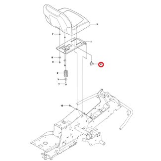 Knop voor bevestiging van de Zitting voor HUSQVARNA, JONSERED, MCCULLOCH, ZENOAH R213 C, R214 T, R214 T AWD, R214 TC, R214C, R215 TX, R216, R216 AWD, R216 T AWD, R216TAWD, RC 318T, RC 320Ts AWD, FR2213 MA, FR2216 MA, FR2216 MA 4x4, M125, M125-94FH,