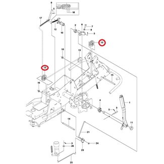 Poelie voor Maaihoogte Instelling op HUSQVARNA, JONSERED, PARTNER, MCCULLOCH, ZENOAH PR17, PR17 AWD, PROFLEX 1200, PROFLEX 18, PROFLEX 20, PROFLEX 21, PROFLEX 21 AWD, PROFLEX 21 II, R 422 Ts, R 422 Ts AWD,R112 C, R112 C5, R115 B, R115 C, R13 C5, R15 T A