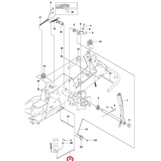 Koppelingsstang Maaihoogte Instelling op HUSQVARNA, JONSERED, PARTNER, MCCULLOCH, ZENOAH R13 C5, R15 T AWD, R15 Ts AWD, R213 C, R214 T, R214 T AWD, R214 TC, R214C, R215 TX, R216, R216 AWD, R216 T AWD, R216TAWD, R316 T, R316 T AWD, R316 Ts AWD, R316