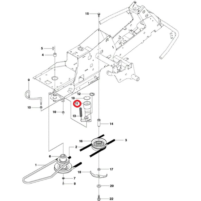 Riemspanner Compleet voor Rijaandrijving voor HUSQVARNA, JONSERED, PARTNER, MCCULLOCH, ZENOAH R13 C5, R15 T AWD, R15 Ts AWD, R213 C, R214 T, R214 T AWD, R214 TC, R214C, R215 TX, R216, R216 AWD, R216 T AWD, R216TAWD, R316 T, R316 T AWD, R316 Ts AWD, R316 T