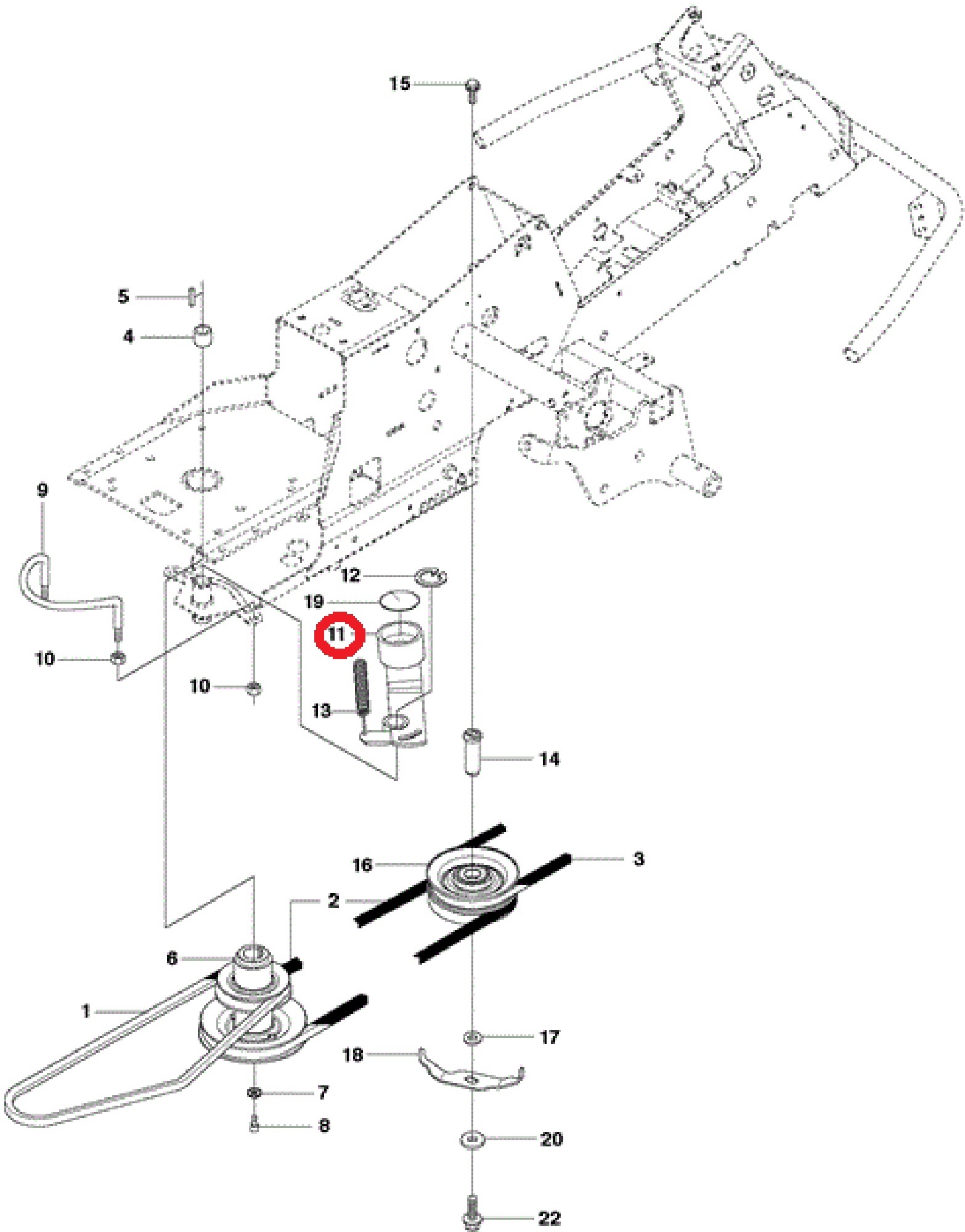 Riemspanner Compleet voor Rijaandrijving voor HUSQVARNA, JONSERED, PARTNER, MCCULLOCH, ZENOAH R13 C5, R15 T AWD, R15 Ts AWD, R213 C, R214 T, R214 T AWD, R214 TC, R214C, R215 TX, R216, R216 AWD, R216 T AWD, R216TAWD, R316 T, R316 T AWD, R316 Ts AWD, R316 T