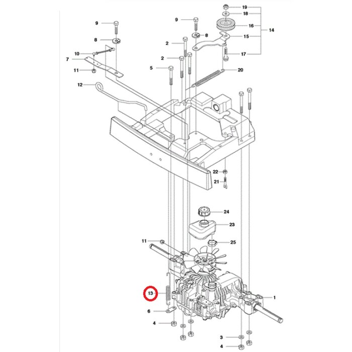 Veer voor HUSQVARNA, JONSERED, MCCULLOCH, PARTNER, ZENOAH P520 D, P520 D with Cabin, P525 D, P525 D with Cabin, PR17, PR17 AWD, PROFLEX 1200, PROFLEX 18, PROFLEX 20, PROFLEX 21, PROFLEX 21 AWD, PROFLEX 21 II, R 422 Ts, R 422 Ts AWD, R13 C5, R15 T AWD, R15