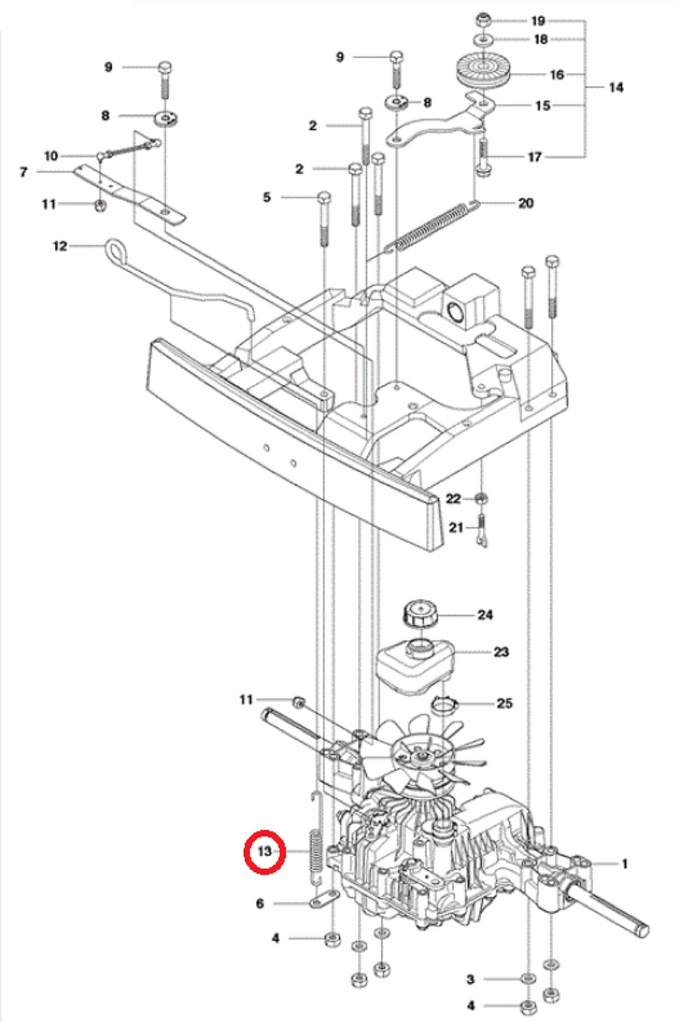 Veer voor HUSQVARNA, JONSERED, MCCULLOCH, PARTNER, ZENOAH P520 D, P520 D with Cabin, P525 D, P525 D with Cabin, PR17, PR17 AWD, PROFLEX 1200, PROFLEX 18, PROFLEX 20, PROFLEX 21, PROFLEX 21 AWD, PROFLEX 21 II, R 422 Ts, R 422 Ts AWD, R13 C5, R15 T AWD, R15