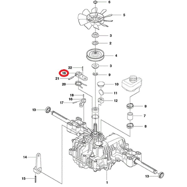 Hefboom voor Bediening van  Hydrostaat voor HUSQVARNA, JONSERED, PARTNER, MCCULLOCH, FLYMO, ZENOAH TUFF TORQ K46 AW, K46, K46 BT, K46AW, K46BA, K46BN, K46BN1, K46H, K46I, K574A, K574R, K574RA, KTM10, KTM10C, KTM10D, KTM10L, KTM10LB, KTM10S, KTM10TKTM13T,