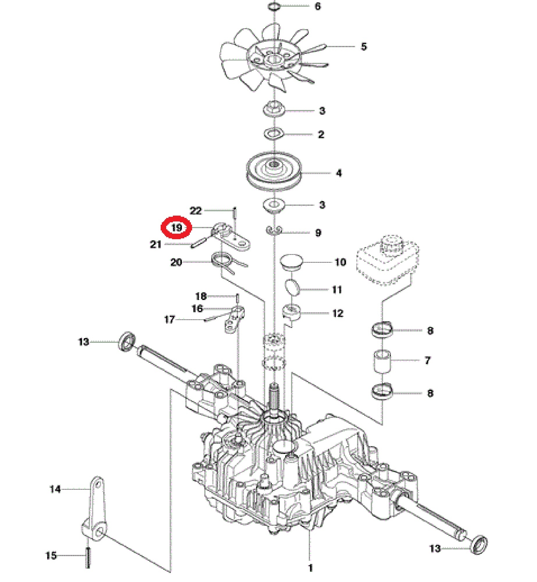Hefboom voor Bediening van  Hydrostaat voor HUSQVARNA, JONSERED, PARTNER, MCCULLOCH, FLYMO, ZENOAH TUFF TORQ K46 AW, K46, K46 BT, K46AW, K46BA, K46BN, K46BN1, K46H, K46I, K574A, K574R, K574RA, KTM10, KTM10C, KTM10D, KTM10L, KTM10LB, KTM10S, KTM10TKTM13T,
