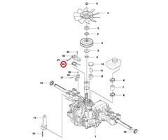 Veer voor Bediening van Hydrostaat op FLYMO, HUSQVARNA, JONSERED, PARTNER, MCCULLOCH, ZENOAH TUFF TORQ K46 AW, K46 BT, K46AW, K46BA, K46BN, K46BN1, K46H, K46I, K574A, R15 T AWD, R15 Ts AWD, R213 C, R214 T, R214 T AWD, R214 TC, R214C, R215 TX, R216, R216