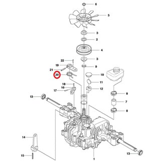 Veer voor Bediening van Hydrostaat op FLYMO, HUSQVARNA, JONSERED, PARTNER, MCCULLOCH, ZENOAH TUFF TORQ K46 AW, K46 BT, K46AW, K46BA, K46BN, K46BN1, K46H, K46I, K574A, R15 T AWD, R15 Ts AWD, R213 C, R214 T, R214 T AWD, R214 TC, R214C, R215 TX, R216, R216