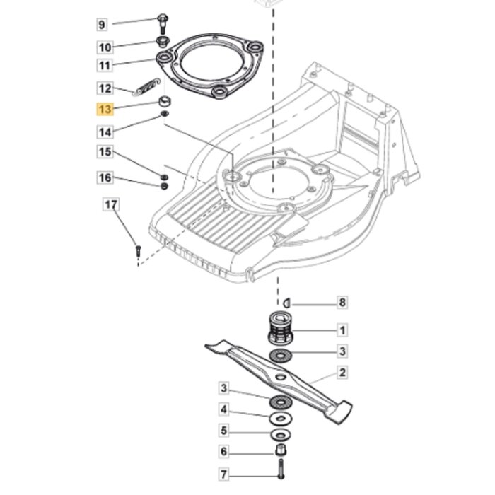 Trillingsdemper voor STIGA, CASTELGARDEN, MOUNTFIELD, ALPINA EXCEL50SQH, M60PD, MD63PD, MC534TR, MULTICLIP504S, MULTICLIP50, MULTICLIP53, MULTICLIP PRO 50, MULTICLIP PRO 53, MULTICLIP RENTAL 50, PARK520DP, PARK540DPX, S501RPD, TURBO 50, TURBO 55, TURBO EC