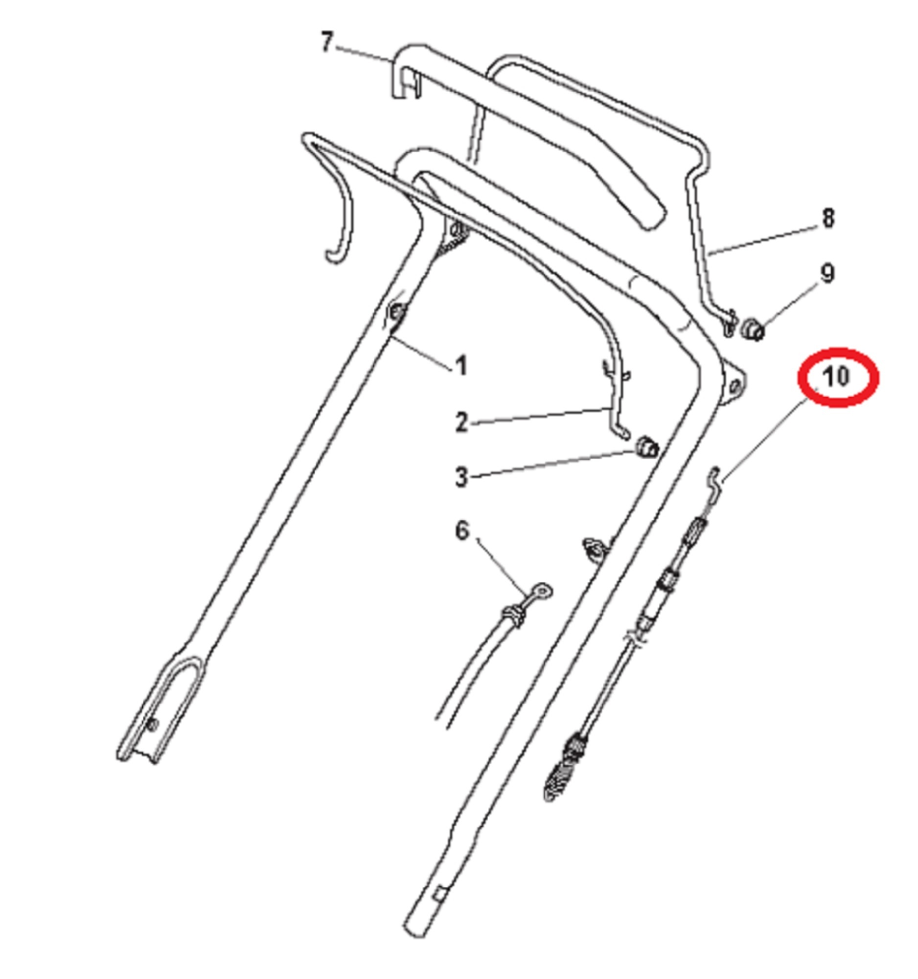 Koppelingskabel voor STIGA, CASTELGARDEN, MOUNTFIELD, ALPINA M50S, MULTICLIP 50, SMB50T, XSM52BS op Loopmaaiers - Grasmaaiers - Gazonmaaiers Kabel