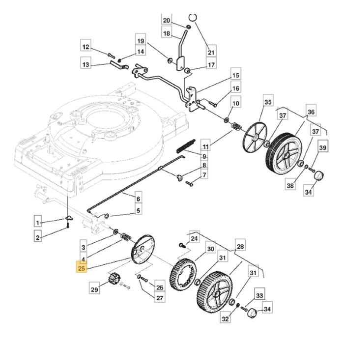 Wielplaat Aluminium voor STIGA, CASTELGARDENE, MOUNTFIELD, ALPINA  op Grasmaaiers, Loopmaaiers, Gazonmaaiers Wiel Beschermplaat, Wielbeschermer, Wiel Plaat MC534, MULTICLIP 51, MULTICLIP 53, MULTICLIP PRO 51, MULTICLIP PRO 53, MULTICLIP RENTAL 53