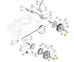 Wieldop voor STIGA, CASTELGARDEN, MOUNTFIELD, ALPINA Loopmaaiers, Grasmaaiers, Gazonmaaiers Wielkap, Dop, Kap MB432B, MB482, MC534, MULTICLIP 51, MULTICLIP 53, MULTICLIP PRO 53, MULTICLIP RENTAL 53, SR5043, SR5048, SR5053, TURBO 45, TURBO 50, TURBO 55, TU
