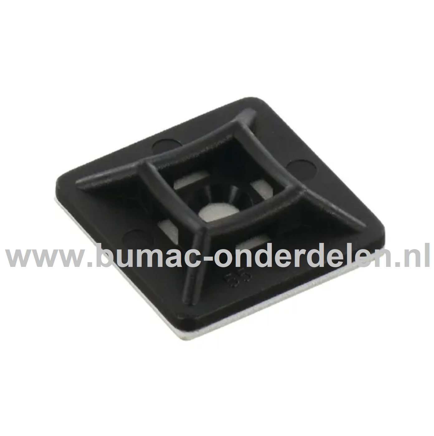 Plakzadel voor Kabelbinder T/m 3,6 mm voor Tyrips gemakkelijk te Monteren op Plekken waar geen gebruik gemaakt kan worden van schroeven. Door de Lijmlaag aan de Achterkant blijft de Kleefzadel stevig zitten