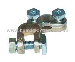 Accuklem Klein + Pool te schroeven, accuklemmen zorgen dat de Accu en de Stroomkabels met elkaar in contact staan Trekker, Zitmaaier, Tuintrekker, Frontmaaier, Grasmaaiers, Accuklem, Batterijklem, Accupoolklem