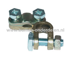 Accuklem Klein - Pool te schroeven, accuklemmen zorgen dat de Accu en de Stroomkabels met elkaar in contact staan Trekker, Zitmaaier, Tuintrekker, Frontmaaier, Grasmaaiers, Accuklem, Batterijklem, Accupoolklem