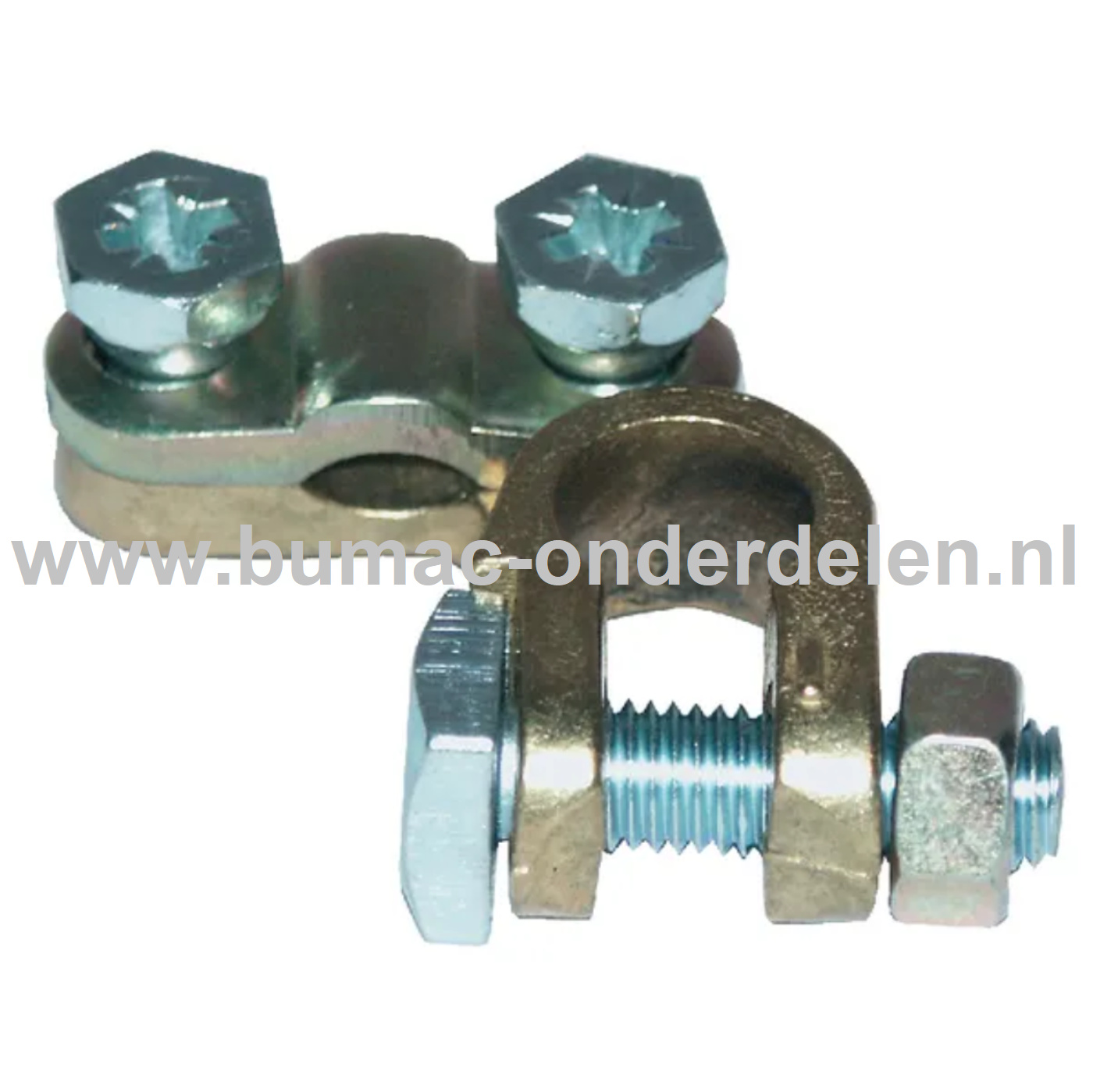 Accuklem Klein - Pool te schroeven voor Conische Polen De accuklemmen zorgen dat de Accu en de Stroomkabels met elkaar in contact staan Trekker, Zitmaaier, Tuintrekker, Frontmaaier, Grasmaaiers, Accuklem, Batterijklem, Accupoolklem