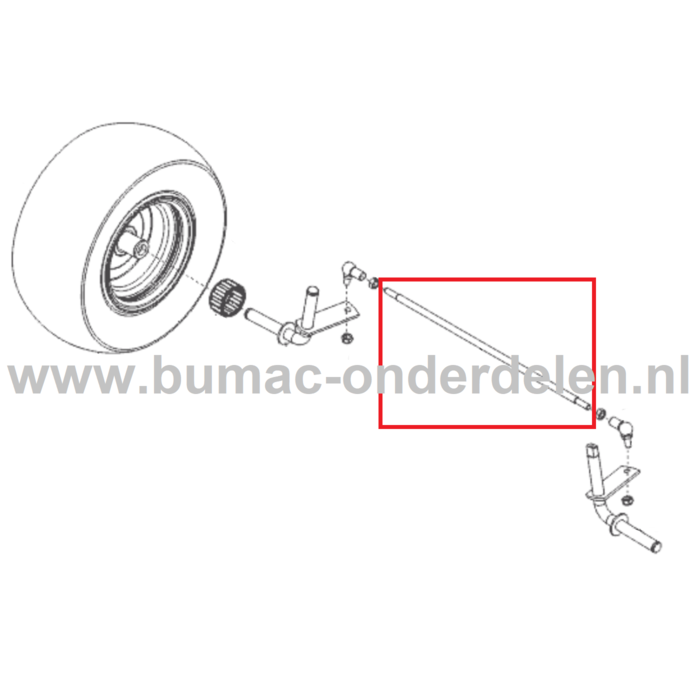 Spoorstang voor ALKO, SOLO, VIKING Zitmaaiers, Tuintrekkers, Grasmaaiers Stang tussen Wielen, Spoorstang, Spoor Stang T 20-105.7 HD, T 13-93.7 HDS, T 23-125.6 HD, T 23-125.5 HDE, T 15-95.4 HD-A, T 15-105.6 HD-A