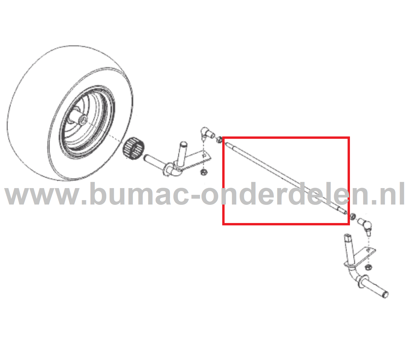 Spoorstang voor ALKO, SOLO, VIKING Zitmaaiers, Tuintrekkers, Grasmaaiers Stang tussen Wielen, Spoorstang, Spoor Stang T 20-105.7 HD, T 13-93.7 HDS, T 23-125.6 HD, T 23-125.5 HDE, T 15-95.4 HD-A, T 15-105.6 HD-A