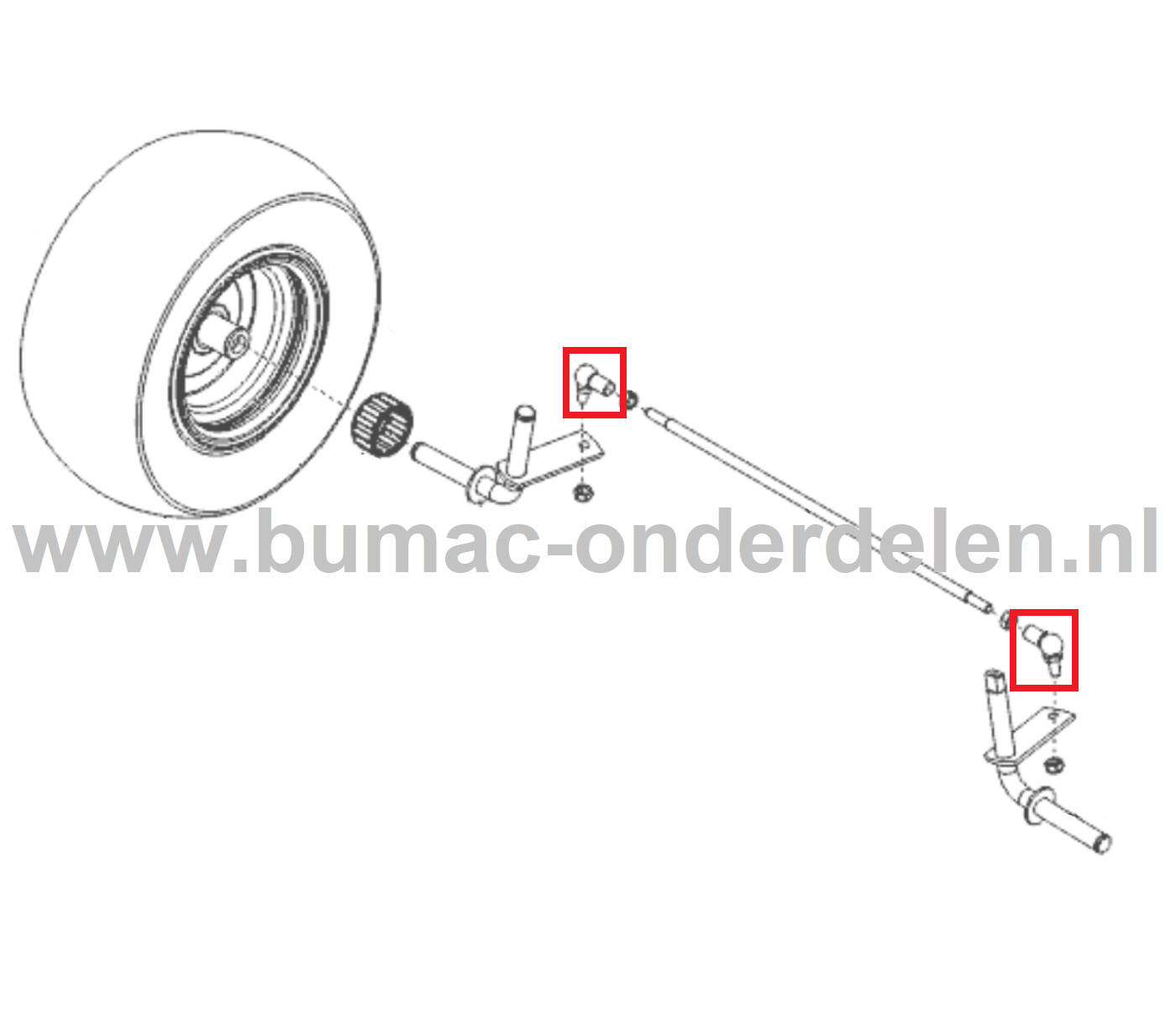 Stuurkogel voor ALKO, SOLO Zitmaaiers, Tuintrekkers, Grasmaaiers Stuur Kogel, Kniegewricht T 16-105.4 HD-A, T 15-95.4 HD-A, T 23-125.6 HD, T 15-103.7 HD-A, T 16-105.6 HD, T 20-105.5 HDE, T 15-105.6 HD-A